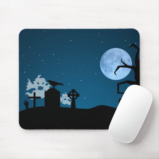 Halloween Ghosts op Graveyard Muismat (Met muis)