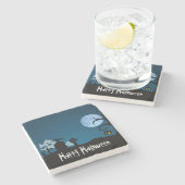 Halloween Ghosts op Graveyard Stenen Onderzetter (Zijkant)