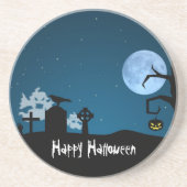 Halloween Ghosts op Graveyard Zandsteen Onderzetter (Voorkant)