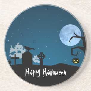 Halloween Ghosts op Graveyard Zandsteen Onderzetter