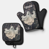 Halloween Ghosts Ovenwant & Pannenlap Set (Voorkant / Achterkant)