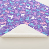 Halloween Ghosts Paarse Sherpa Blanket Deken (3/4)