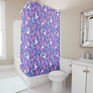 Halloween Ghosts Paarse Shower Curtain Douchegordijn