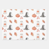 Halloween Ghosts Pumpkin Waterverf Wrapping Paper (Voorkant 3)