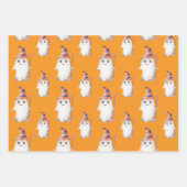 Halloween Ghosts Pumpkin Waterverf Wrapping Paper (Voorkant 2)