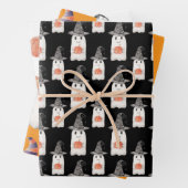 Halloween Ghosts Pumpkin Waterverf Wrapping Paper (In situ)
