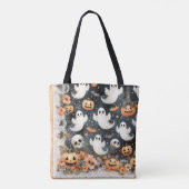 Halloween Ghosts Pumpkins Bats Canvas tas (Achterkant)