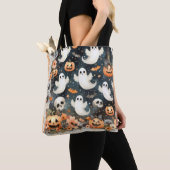 Halloween Ghosts Pumpkins Bats Canvas tas (Dichtbij)