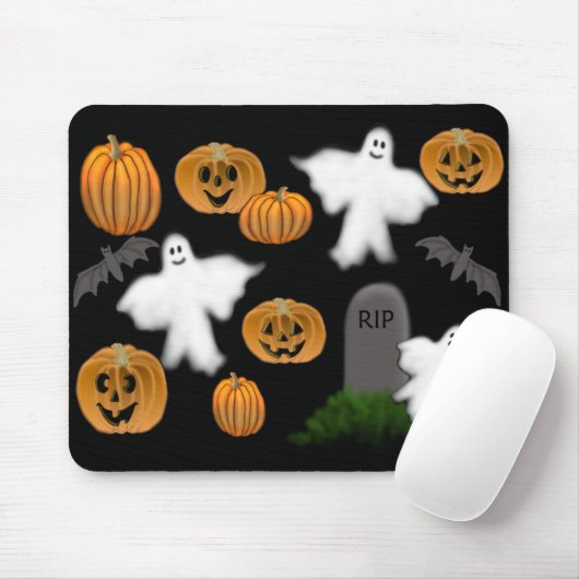 Halloween Ghosts & Pumpkins Mousepad Muismat (Met muis)