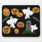 Halloween Ghosts & Pumpkins Mousepad Muismat (Voorkant)