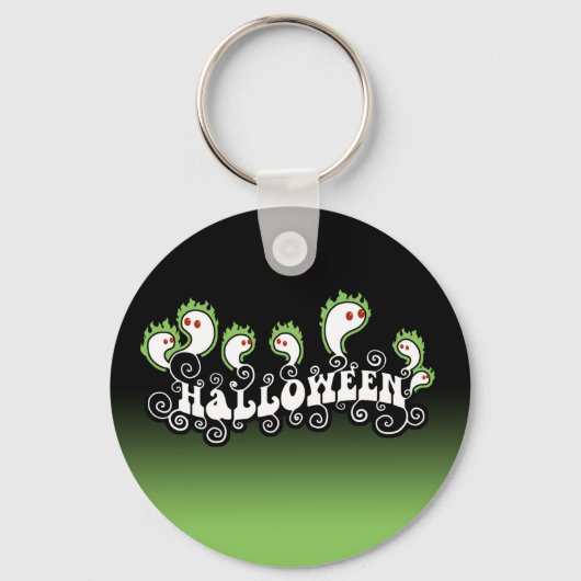 Halloween Ghosts Sleutelhanger (Voorkant)