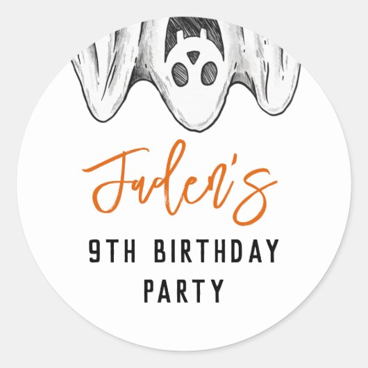 Halloween Ghosts Spooktacular Birthday Party Favor Ronde Sticker (Voorkant)
