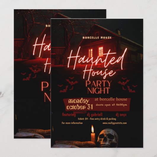 Halloween Ghosts Spooktacular Birthday Party Kaart (Voorkant / Achterkant)