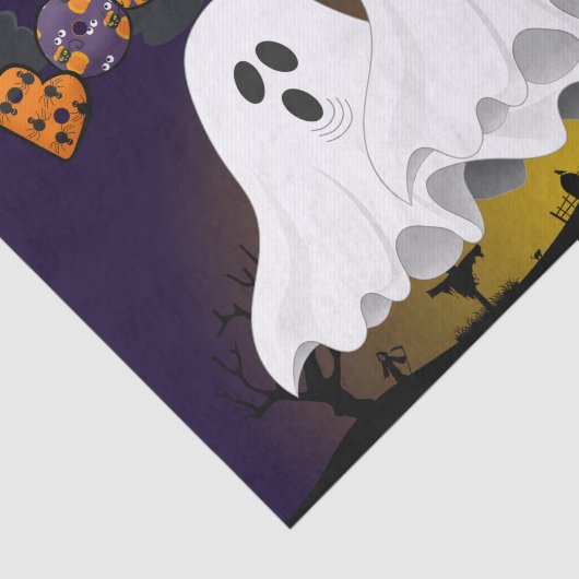 Halloween Ghosts Spooky Graveyard Decoupage Craft Tissuepapier (Detail)