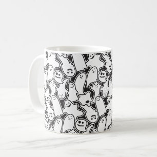 Halloween Ghosts Spooky Pattern Koffiemok