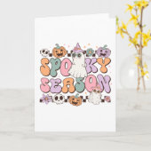 Halloween Ghosts Spooky Seizoen Kaart (Gele Bloem)