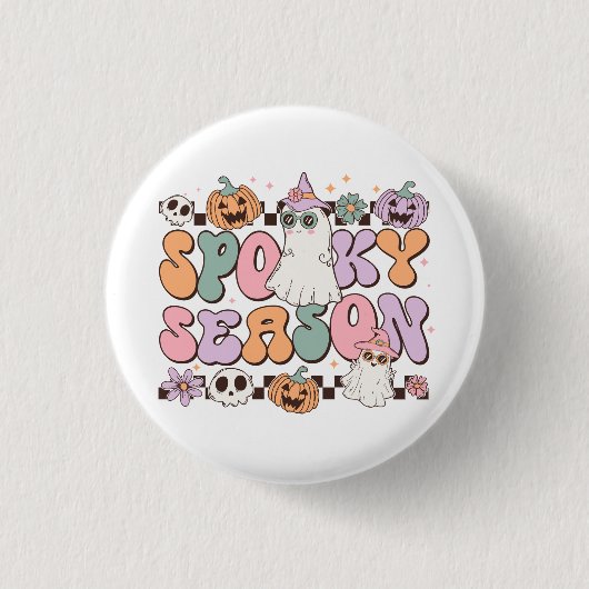 Halloween Ghosts Spooky Seizoen Ronde Button 3,2 Cm (Voorkant)