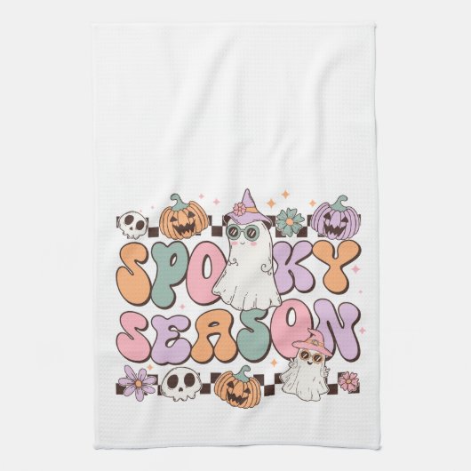 Halloween Ghosts Spooky Seizoen Theedoek (Verticaal)