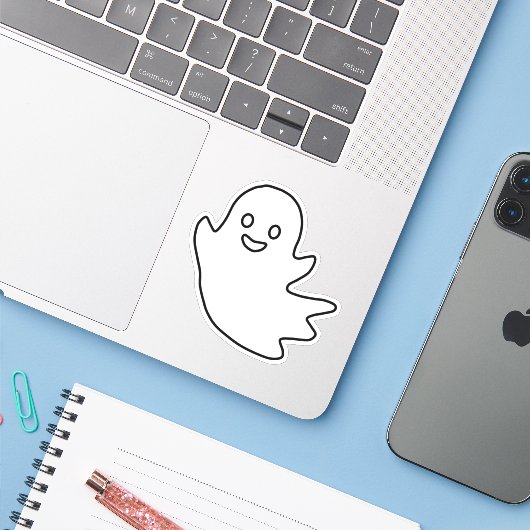 Halloween Ghosts Sticker (Laptop met iPhone)