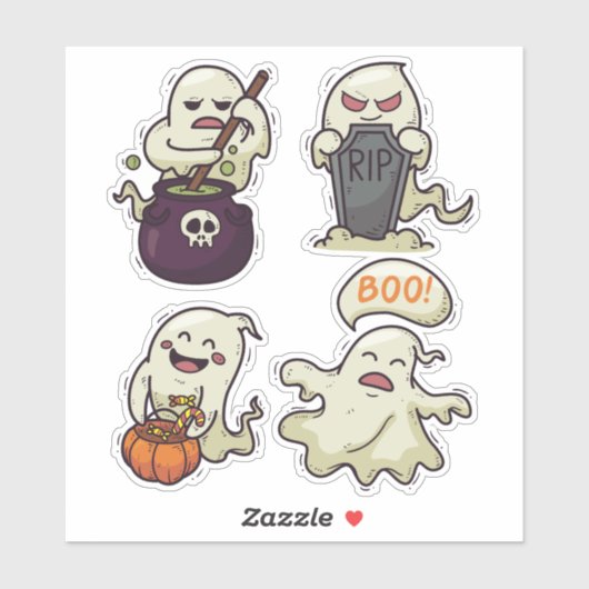 Halloween Ghosts Sticker (Vel)