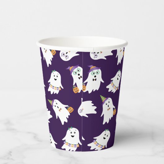 Halloween Ghosts Trick or treat Papieren Bekers (Rechts)