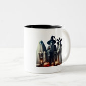 Halloween Ghosts Tweekleurige Koffiemok (Voorkant rechts)