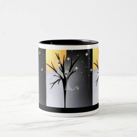 Halloween Ghosts Tweekleurige Koffiemok (Center)