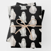 Halloween Ghosts Waterverf Pattern Wrapping Paper (In situ)