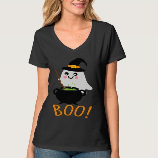 Halloween Ghosts with Magic Cauldron  Magic Potion T-shirt (Voorkant)