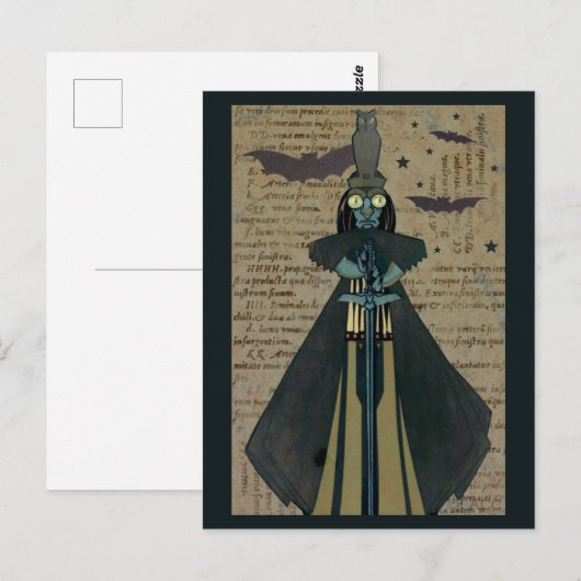 Halloween Ghoul Bats Owl Stars Briefkaart (Voorkant / Achterkant)