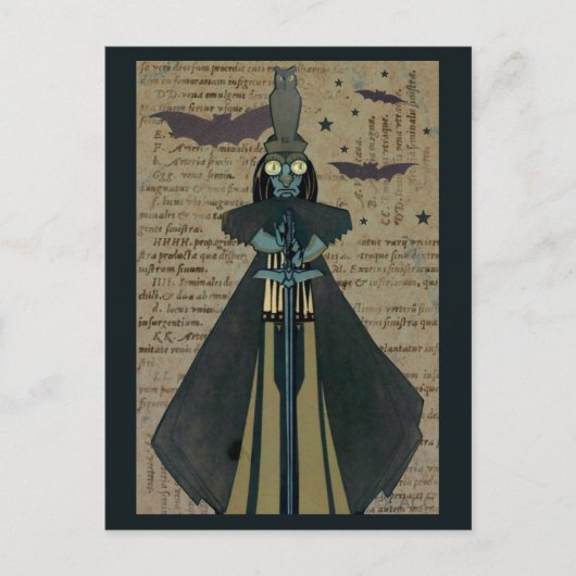 Halloween Ghoul Bats Owl Stars Briefkaart (Voorkant)