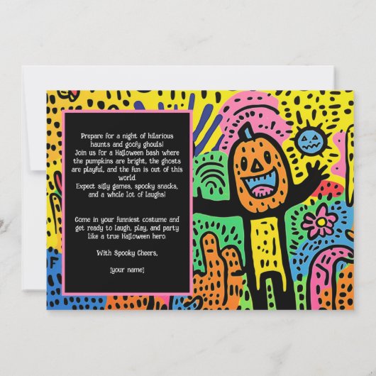 Halloween Ghoul Doodle Extravaganza Kaart (Achterkant)