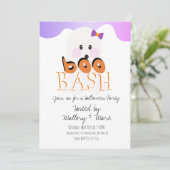 Halloween Ghoul Ghost Party Boo Bash Uitnodiging (Staand voorkant)
