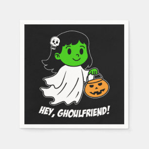 Halloween Ghoul Ghoulfriend Pun Paper Napkin Servet
