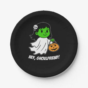 Halloween Ghoul Ghoulfriend Pun Party Paper Borden Papieren Bordje