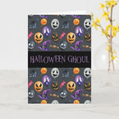 "Halloween Ghoul" Gray Halloween Pattern Kaart (Gele Bloem)