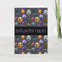"Halloween Ghoul" Gray Halloween Pattern