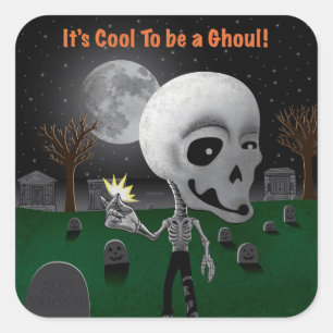 Halloween Ghoul Vierkante Sticker