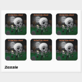 Halloween Ghoul Vierkante Sticker (Vel)