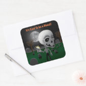 Halloween Ghoul Vierkante Sticker (Envelop)