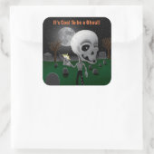 Halloween Ghoul Vierkante Sticker (Tas)