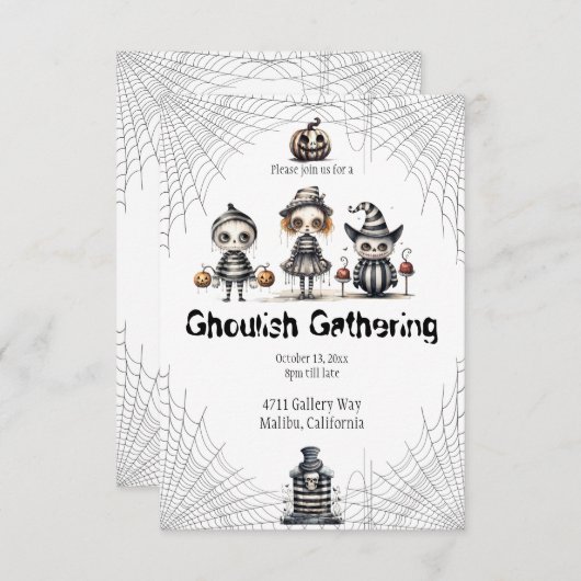 Halloween Ghoulish Gathering Uitnodiging (Voorkant / Achterkant)