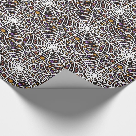 Halloween Ghouls & Goblins in a Spiderweb Cadeaupapier (Hoek)