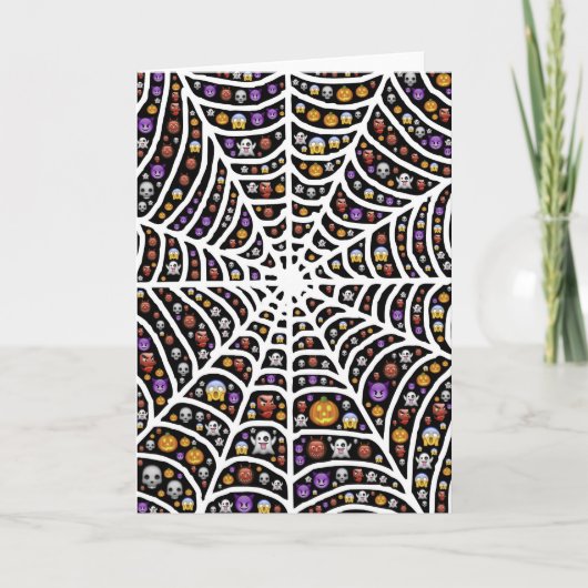 Halloween Ghouls & Goblins in a Spiderweb Kaart (Voorkant)