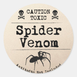 Halloween Gifspin Spiderengif Schedel en Kruisbeen Ronde Sticker