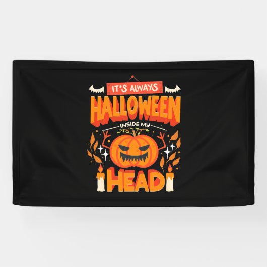 Halloween Gift | Altijd Hallowen binnen Spandoek (Horizontaal)