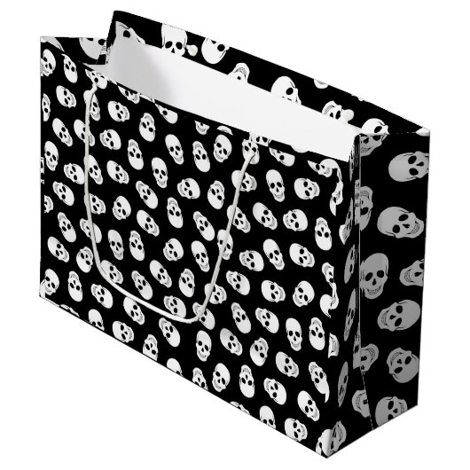 Halloween Gift Bag met schedels Patroon Groot Cadeauzakje (Voorkant Gekanteld)