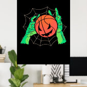 Halloween Gift | Basketball Halloween Poster (Thuiskantoor)