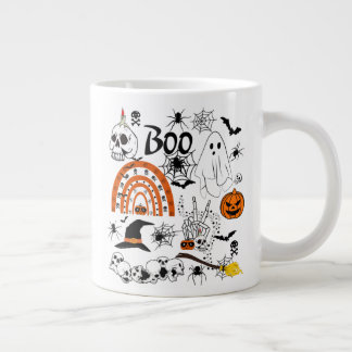 Halloween Gift, Boo, Halloween Sublimation Design Grote Koffiekop