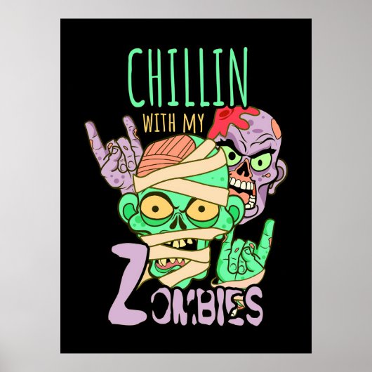 Halloween Gift | Chillin met mijn vrienden Poster (Voorkant)